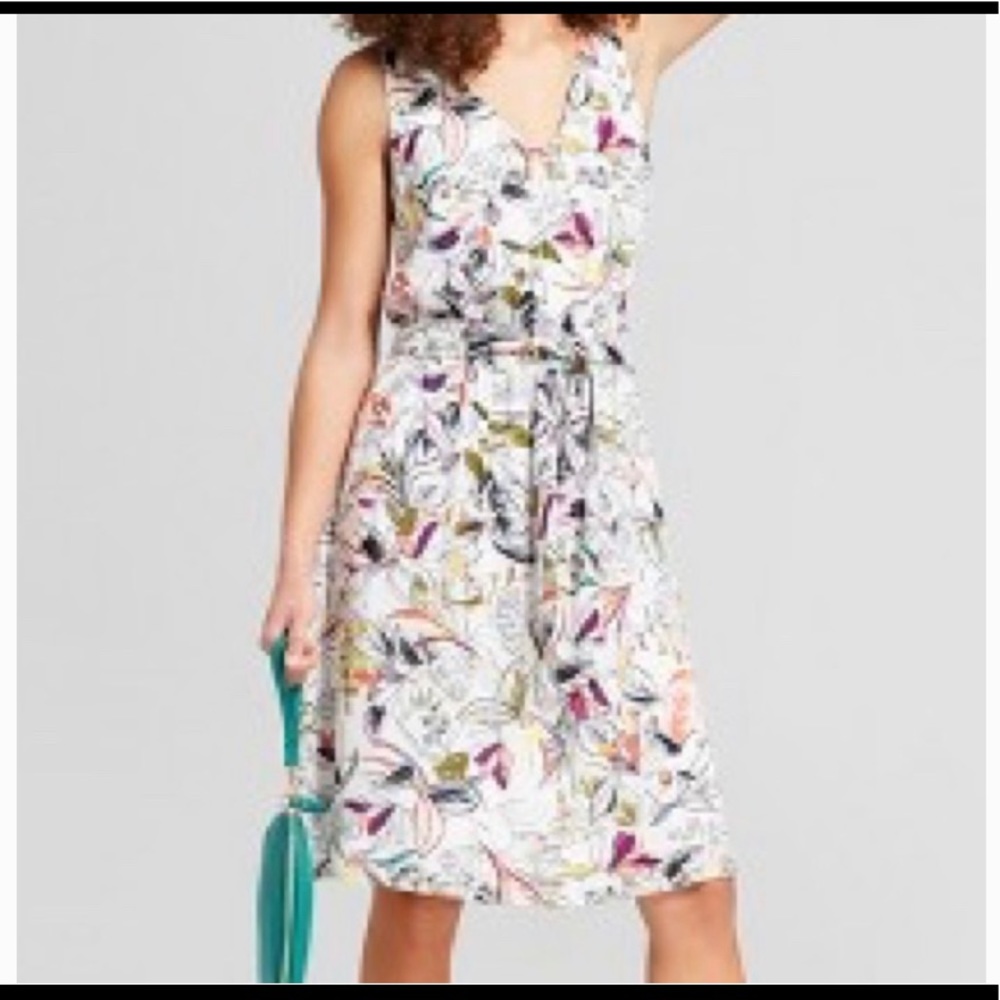 A New Day Floral Sleeveless Dress Size Large